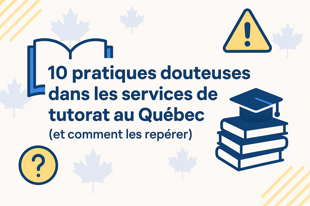 10 pratiques douteuses à éviter avant de choisir un service de tutorat au Québec | Mon-Tuteur.ca